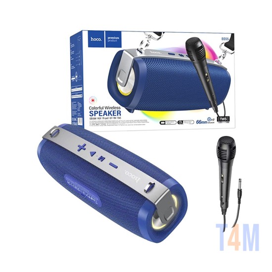 Altavoz BT Exterior Hoco BS55 Gallant con Micrófono 1500mAh Azul